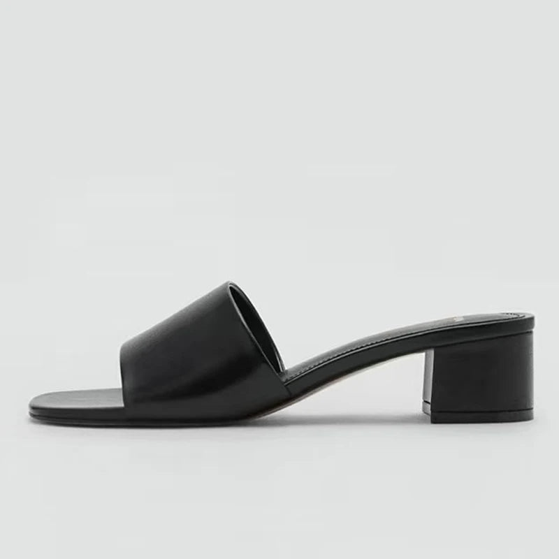 Premium Soft Leather Comfort Flat Slides for Women