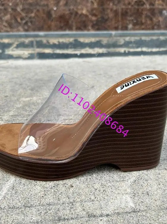 Open Toe Platform Wedge Sandals With Rubber Sole For Women
