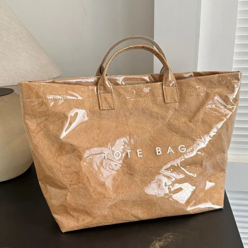 Women's large capacity fashionable shoulder bag, women's stylish shopping bag, women's casual hand-held tote bag