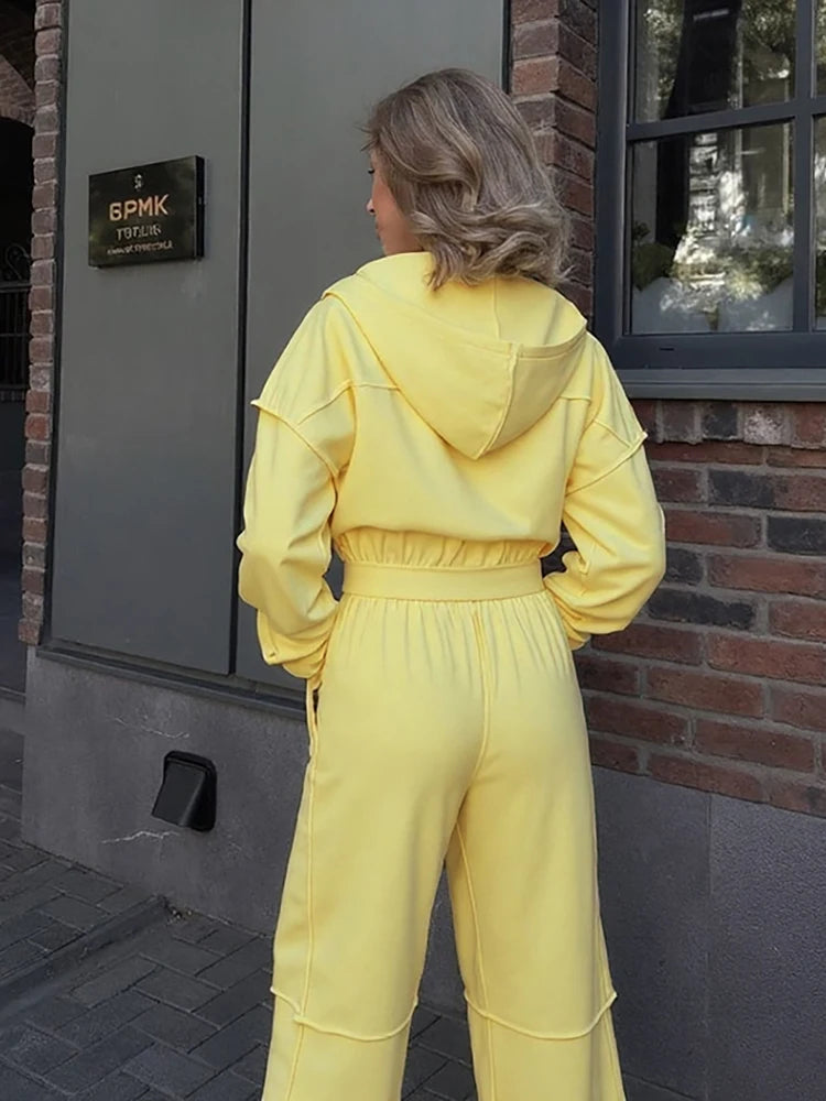 Cozy Woolen Hooded Pantsuit