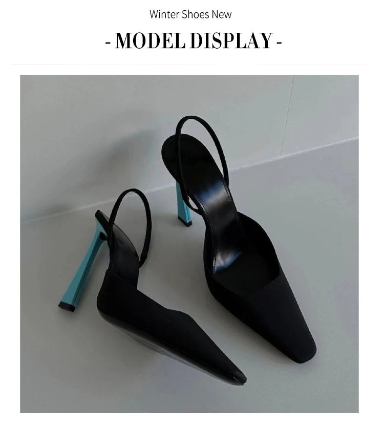 Pointed Toe High Heel Sandals With Back Strap for Women