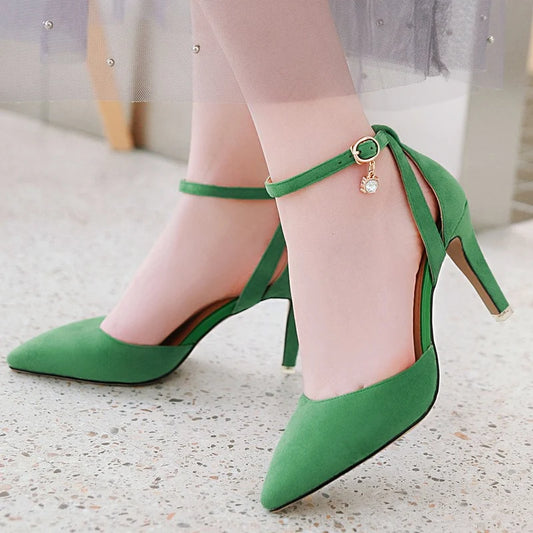 Elegant Pointed Toe Buckle Pumps