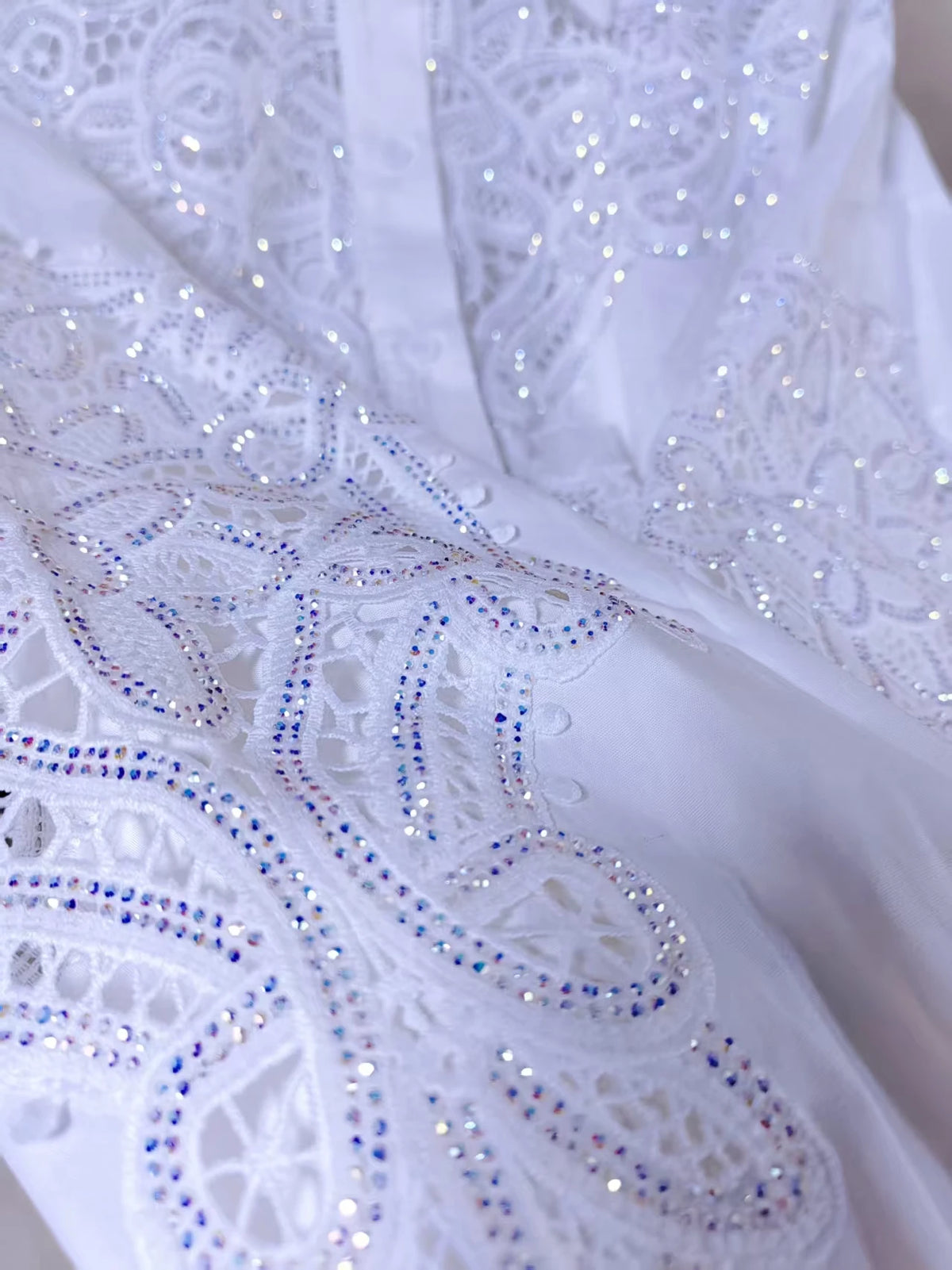 Sequin Embroidered Oversized Cotton Blouse for Women