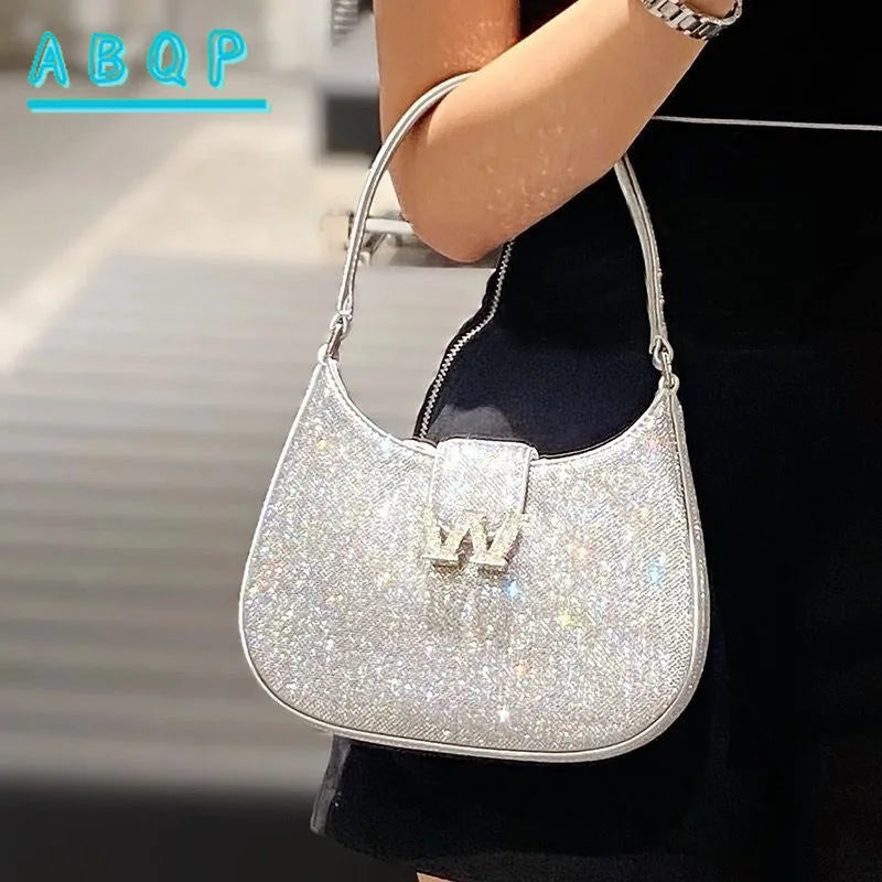 New Diamond-encrusted Handbag Luxury Diamond-encrusted Shiny Dinner Party Women's Handbag Diamond-encrusted Women's Shoulder Bag