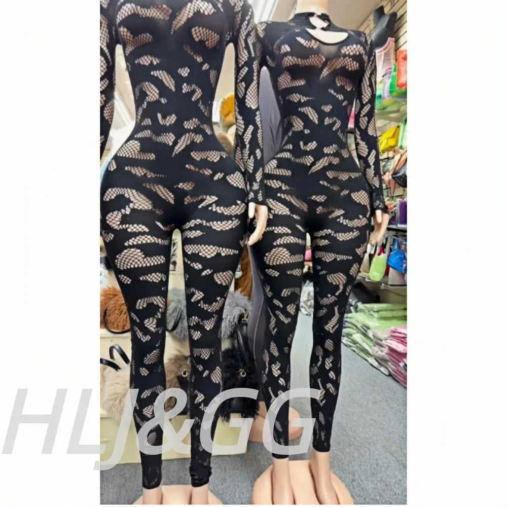 Lace See Through Round Neck Long Sleeve Bodycon One Piece for Women