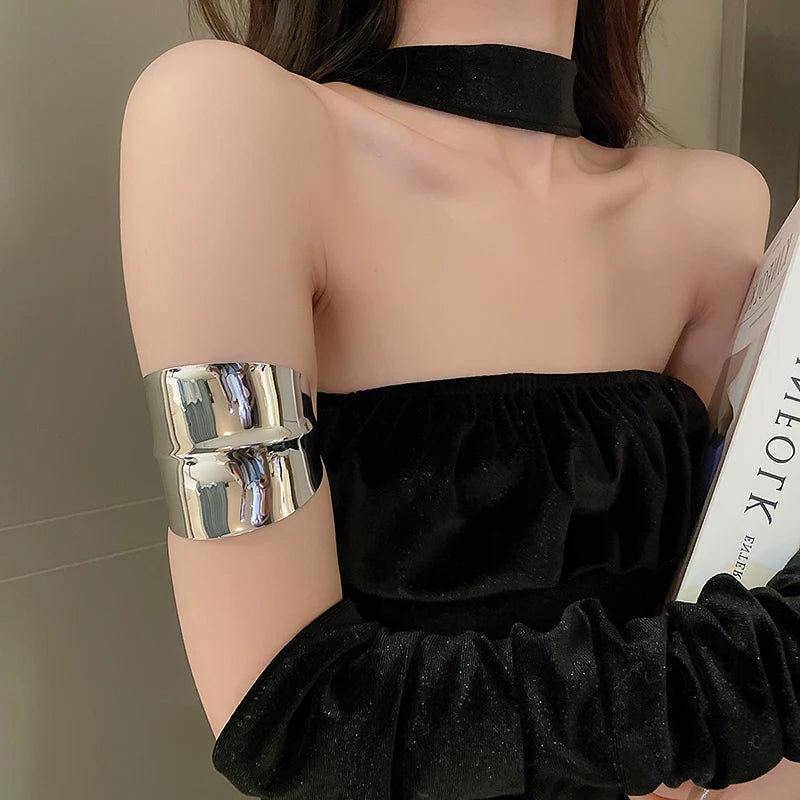 Layered Geometric Metal Cuff Bracelet