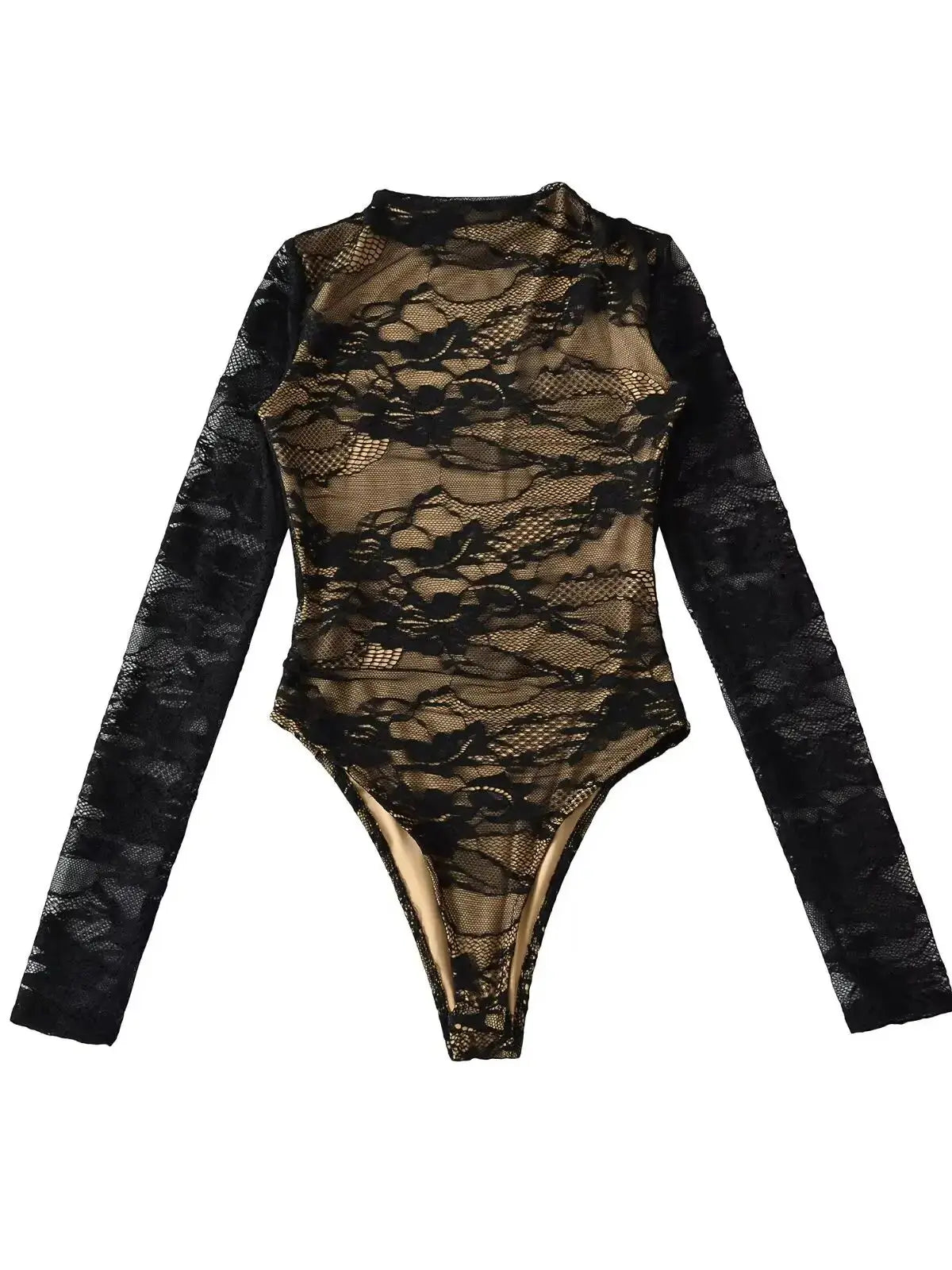 Elegant Sleeveless Bodycon Lace Bodysuit Top For Women