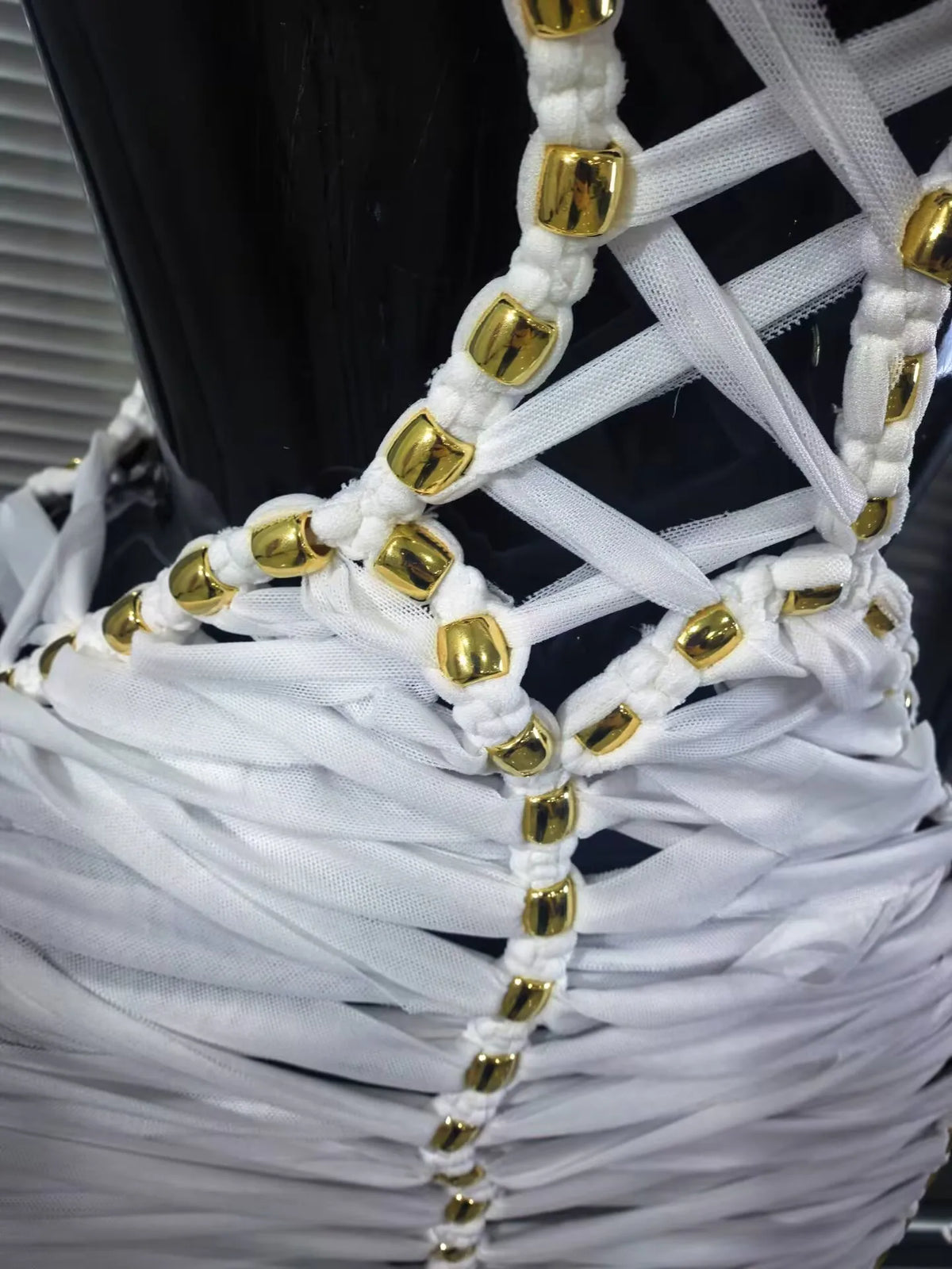 New White Color Women Sexy Halter Hollow Out Bodycon Mini Dress Celebrate Nightclub Party Bar Singer TV Show Performance Costume