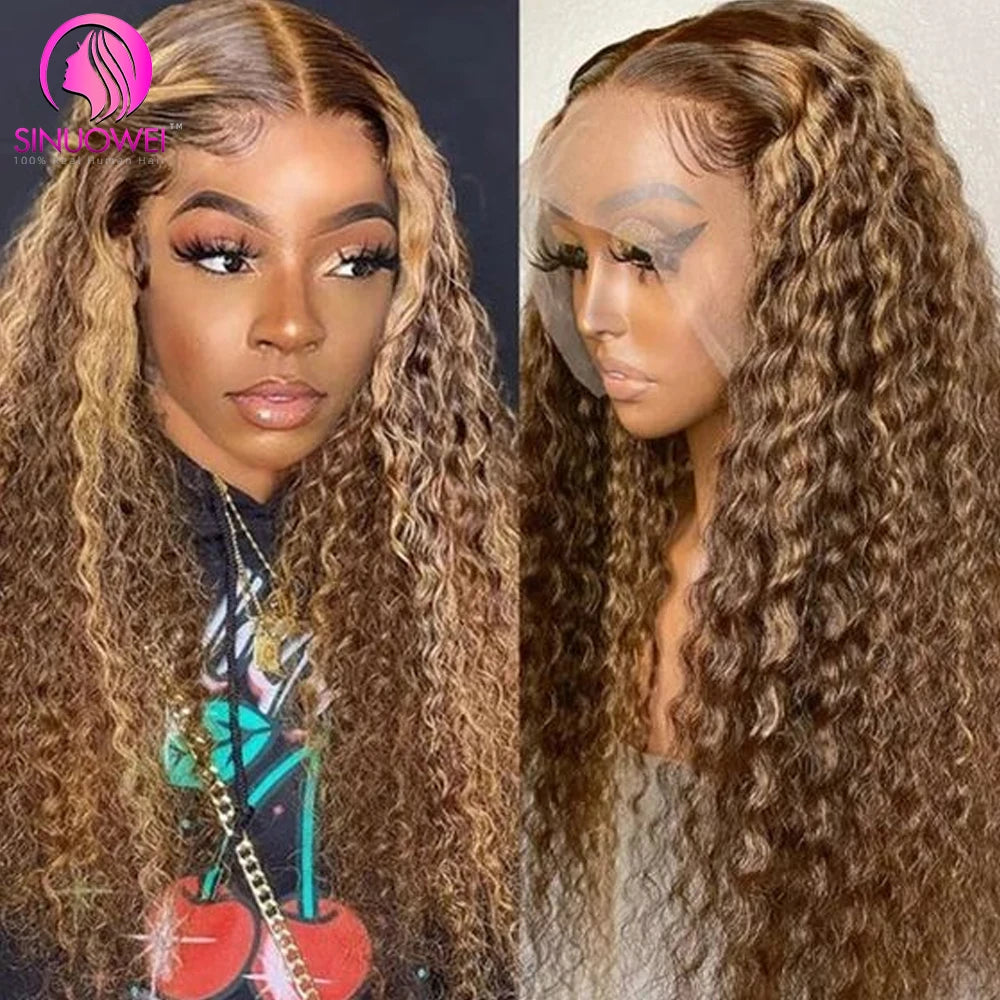 Ombre Honey Blonde Human Hair Lace Front Wig for Women
