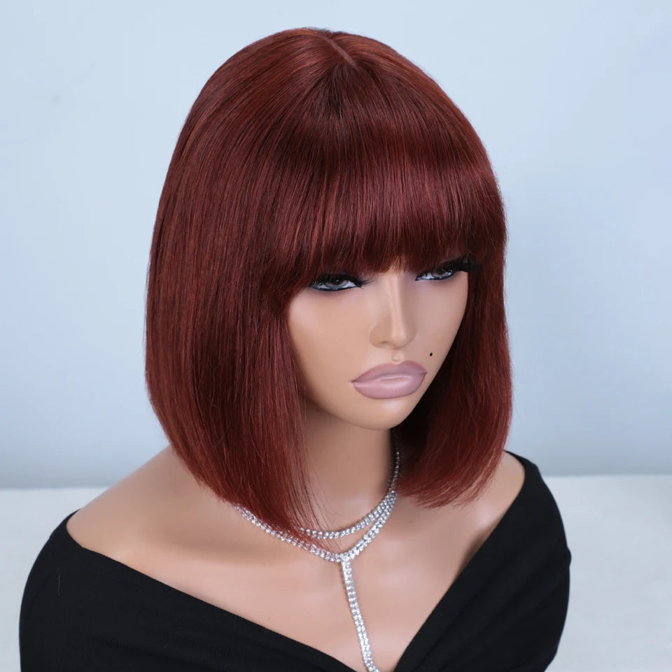 Glueless Short Straight Lace Closure Bob Wig for Women