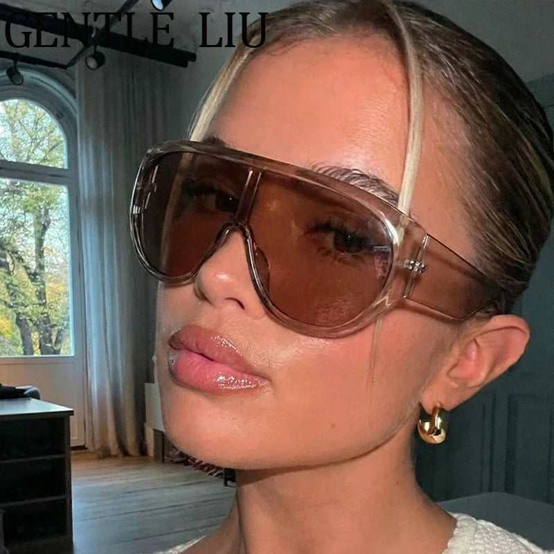 Oversized Futuristic Visor Shield Sunglasses for Women