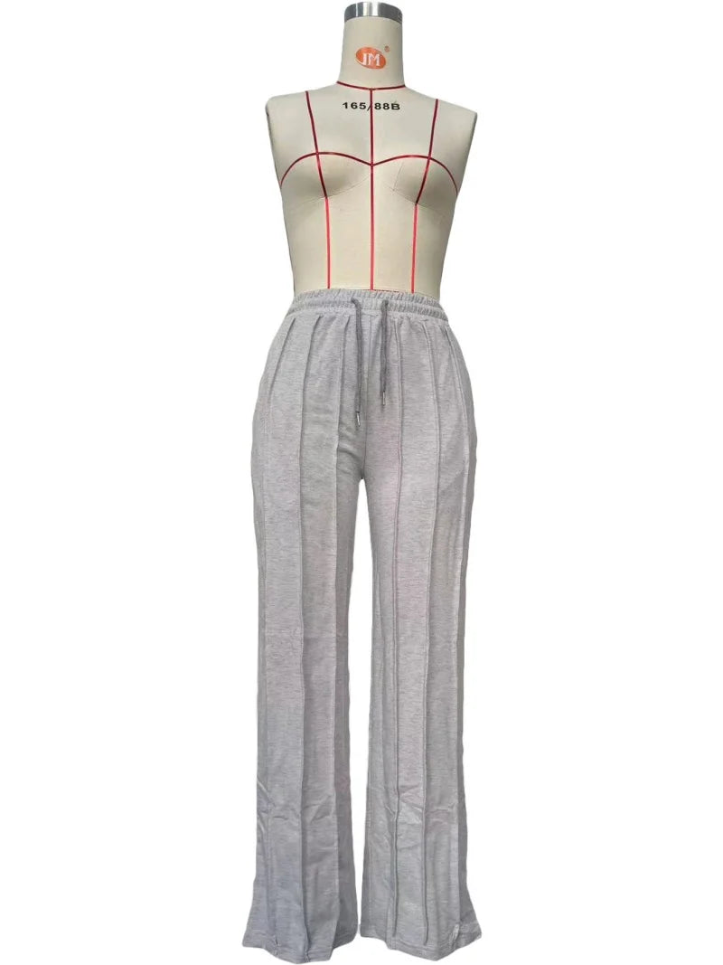Striped Ribbon Straight Leg Jogger Pants for Women