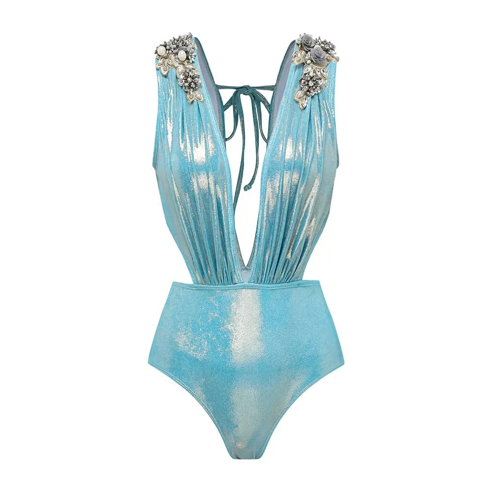 CM.YAYA Women Swimwears Butterfly Beach Strapless Swimsuit + Long Skirt Holiday Summer Two 2pcs Set Bikinis Set Bathing Suit
