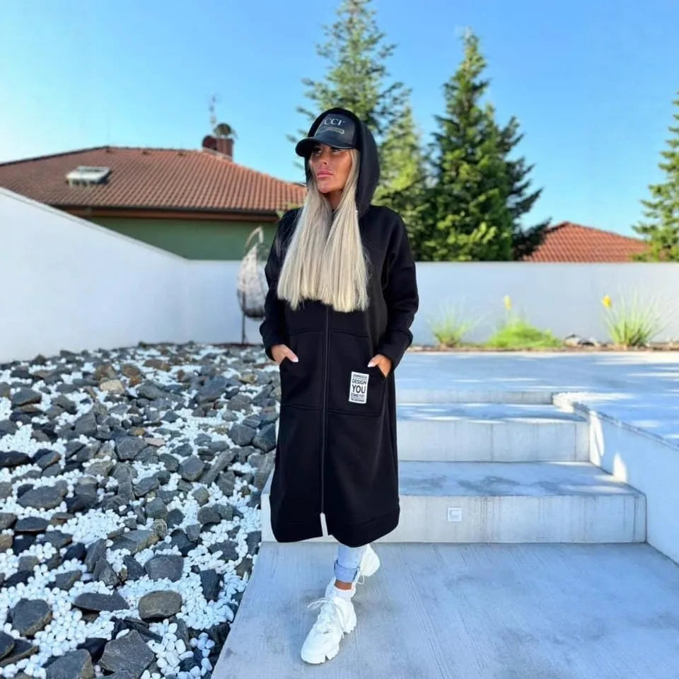 Relaxed Knit Hooded Jacket