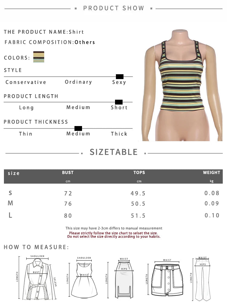Striped Patchwork Stretch Backless Tank Top for Women