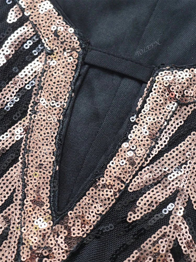 GIGI MABEL Plus Size Women's Elegant Sparkly Abayas Long Dress 2024 Spring Luxury Elegant Sequin Formal Party Evening Dresses