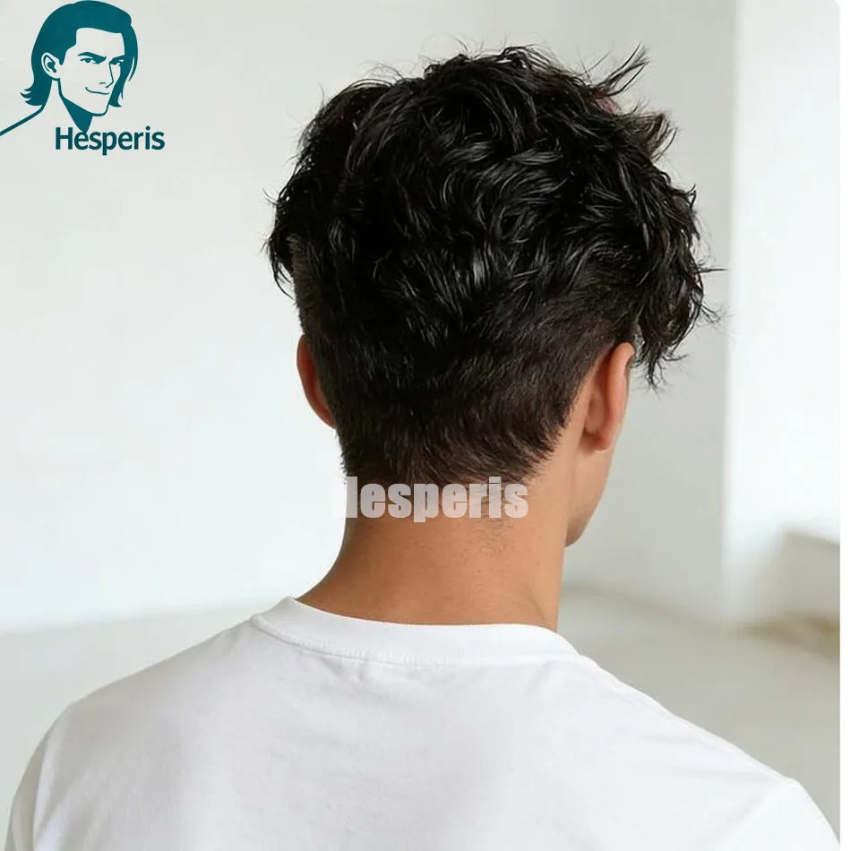 Natural Pre Styled Transparent Lace Remy Human Hair Wig For Men