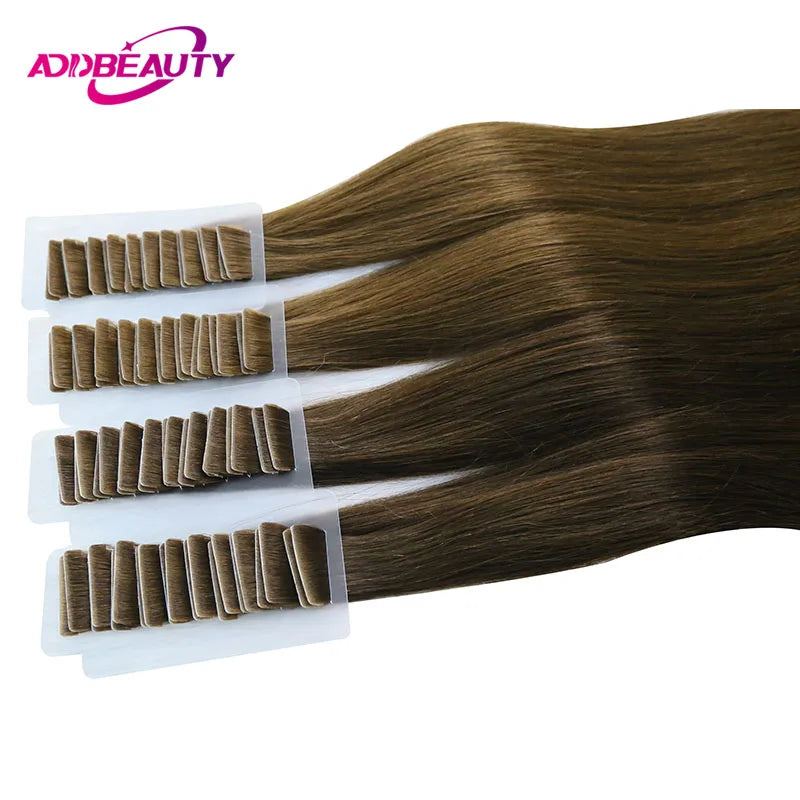 Straight Virgin Human Hair Tape In Extensions for Women