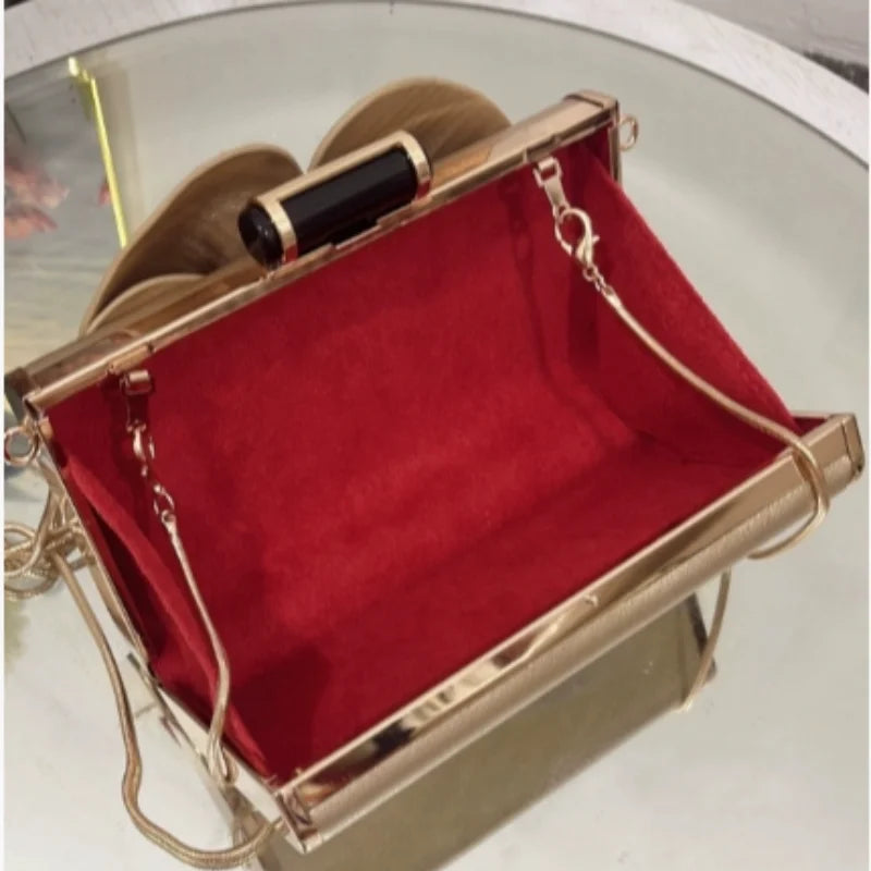 Creative Flower Small Square Bag Fashion Texture Versatile Elegant Crossbody Chain Bag High-grade Leather Irregular Clutch Bag