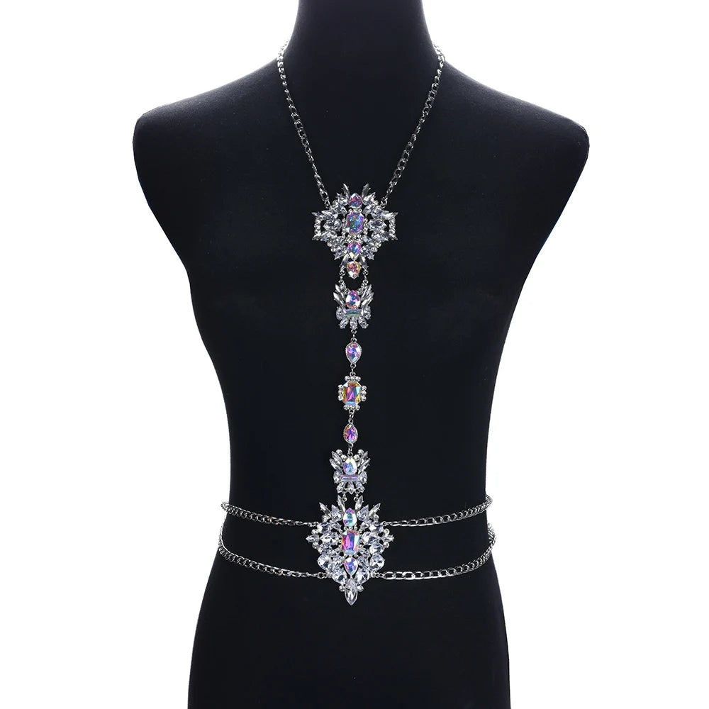Sparkling Crystal Rhinestone Belly Chain for Women