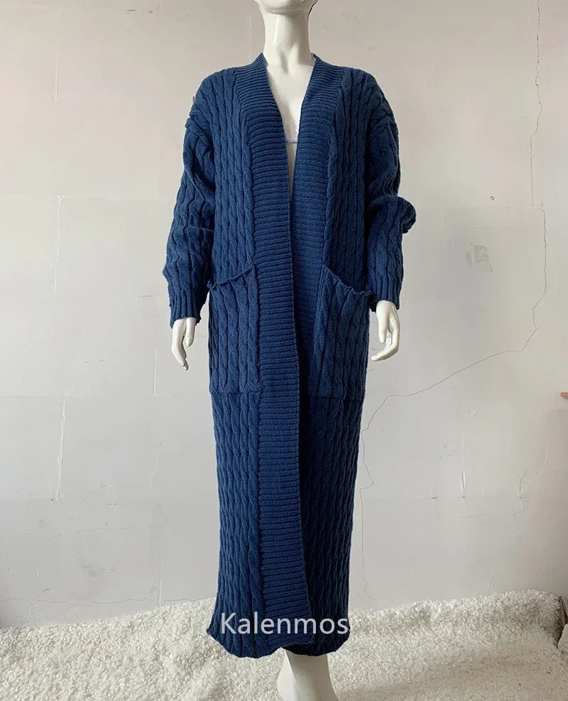 Long Sleeve Crochet Knit Cardigan Sweater for Women
