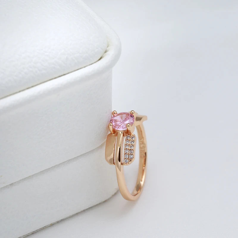 Pink Princess Cut Zircon Ring