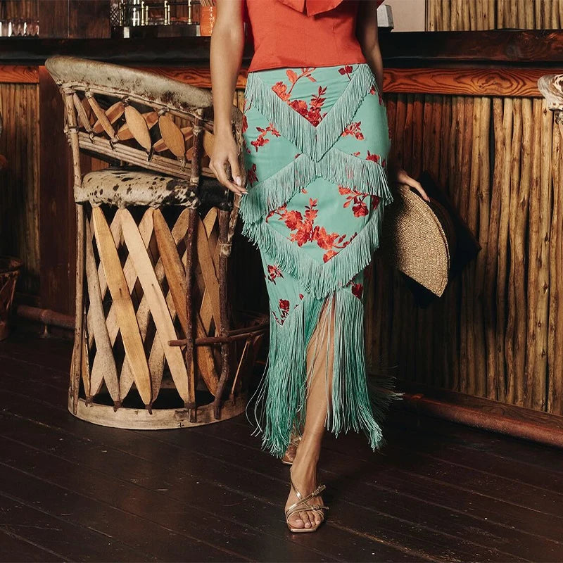 Ruffle V-Neck Sleeveless Blouse and Plaid Skirt Set for Women