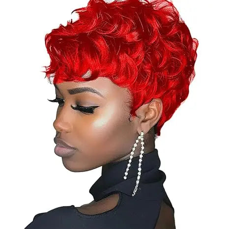 Daily Use Black Short Curly Elf Natural Look Wig for Women