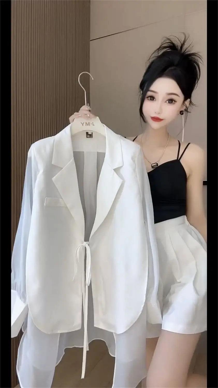 Summer 2 Piece Outfits 2025 Formal Kit Office Blazer Suits Set of Two Fashion Pieces for Women Shorts Cheap Womens Matching Sets