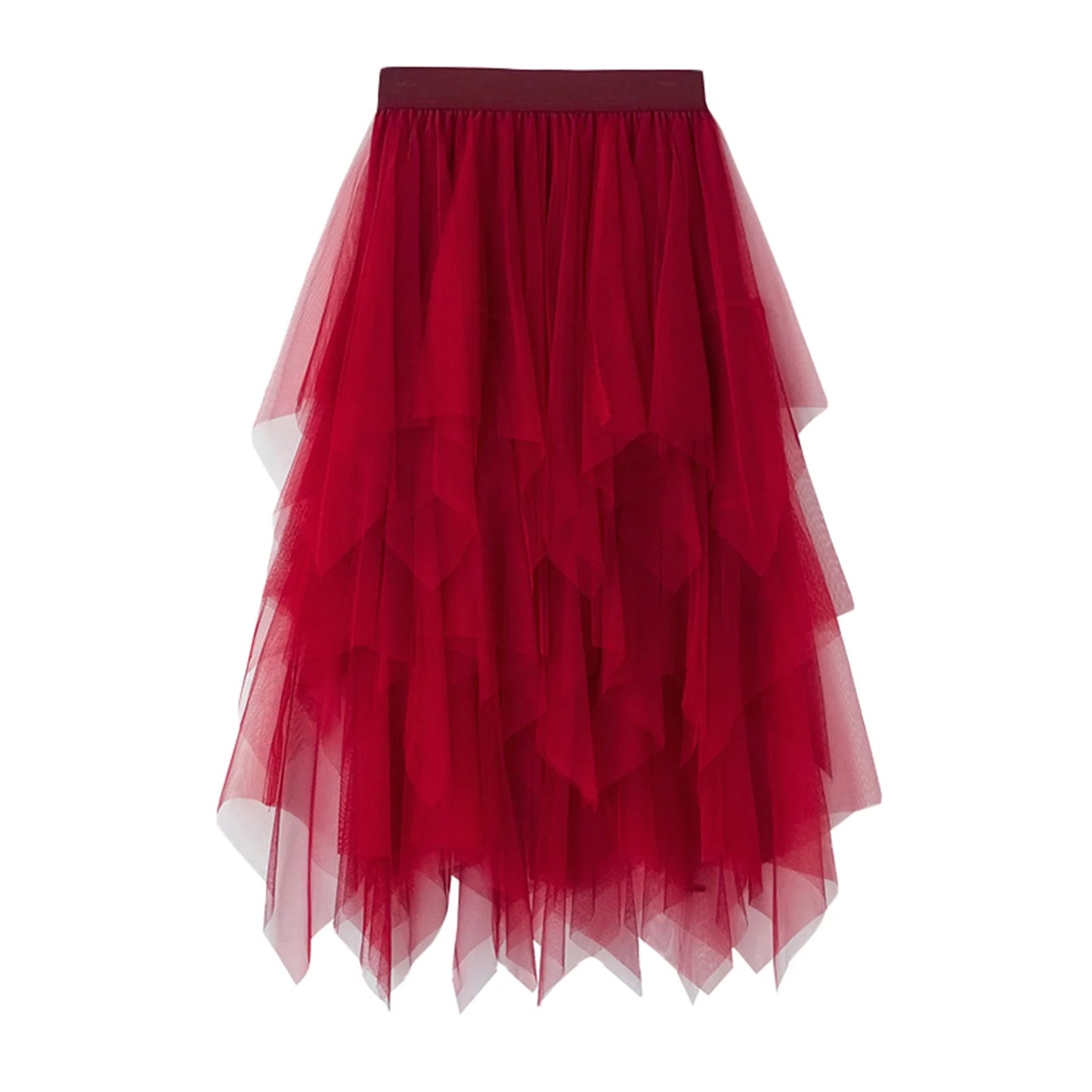 Women Tutu Tulle Skirt Elegant High Waist Mesh Tiered Layered Half Skirt Female Prom Party Midi Skirt for Summer Fairycore Y2K