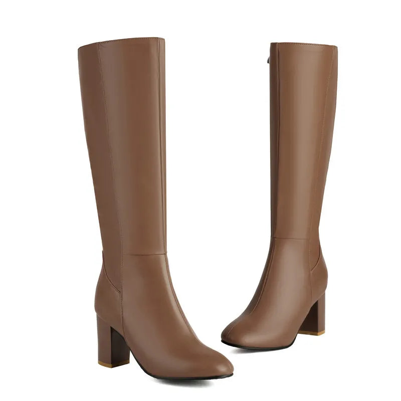 Knee High Platform Boots With Thick Heels for Women