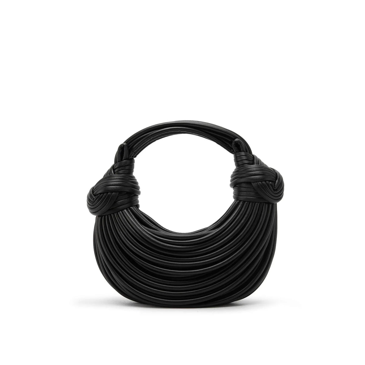 Glossy Woven Dumpling Cloud Clutch Bag With Knot Detail for Women