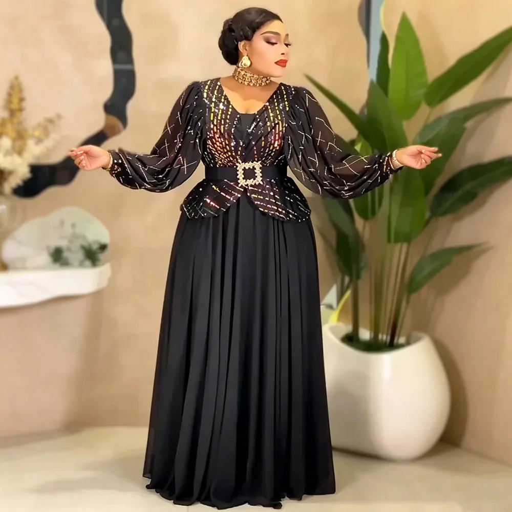 Elegant African Ankara Kaftan Evening Dress for Women