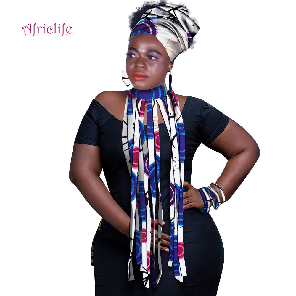 Ethnic Chic Multicolor Headwrap Jewelry Set for Women