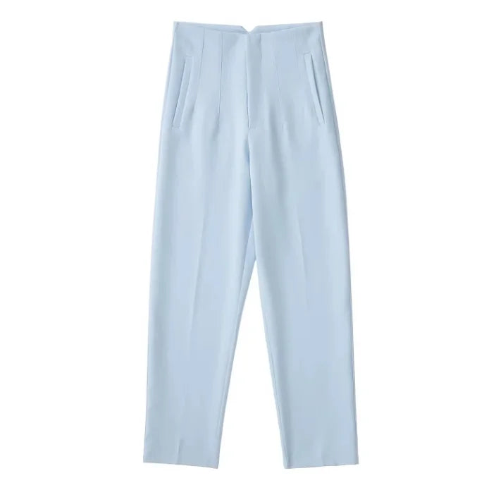 Solid Color Office Slim Fit Pencil Pants for Women
