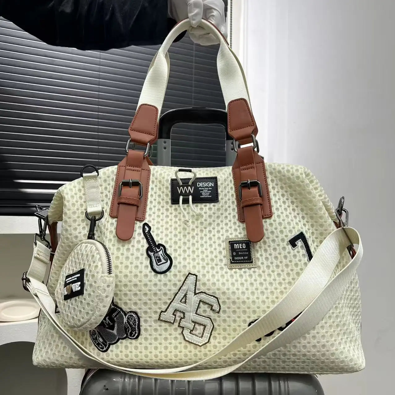 Large Capacity Durable Mesh Nylon Tote Bag for Women