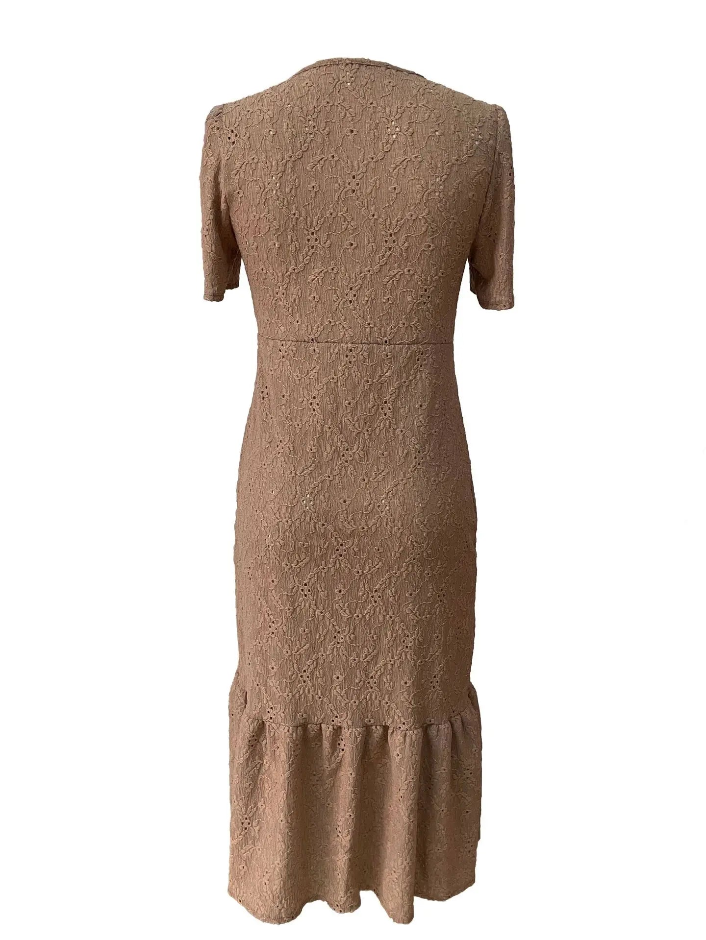 Ankle Length Wrinkle Solid Color Shirt Dress for Women