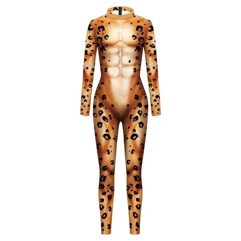 Vivid Animal Print Allover Zentai Bodysuit for Women