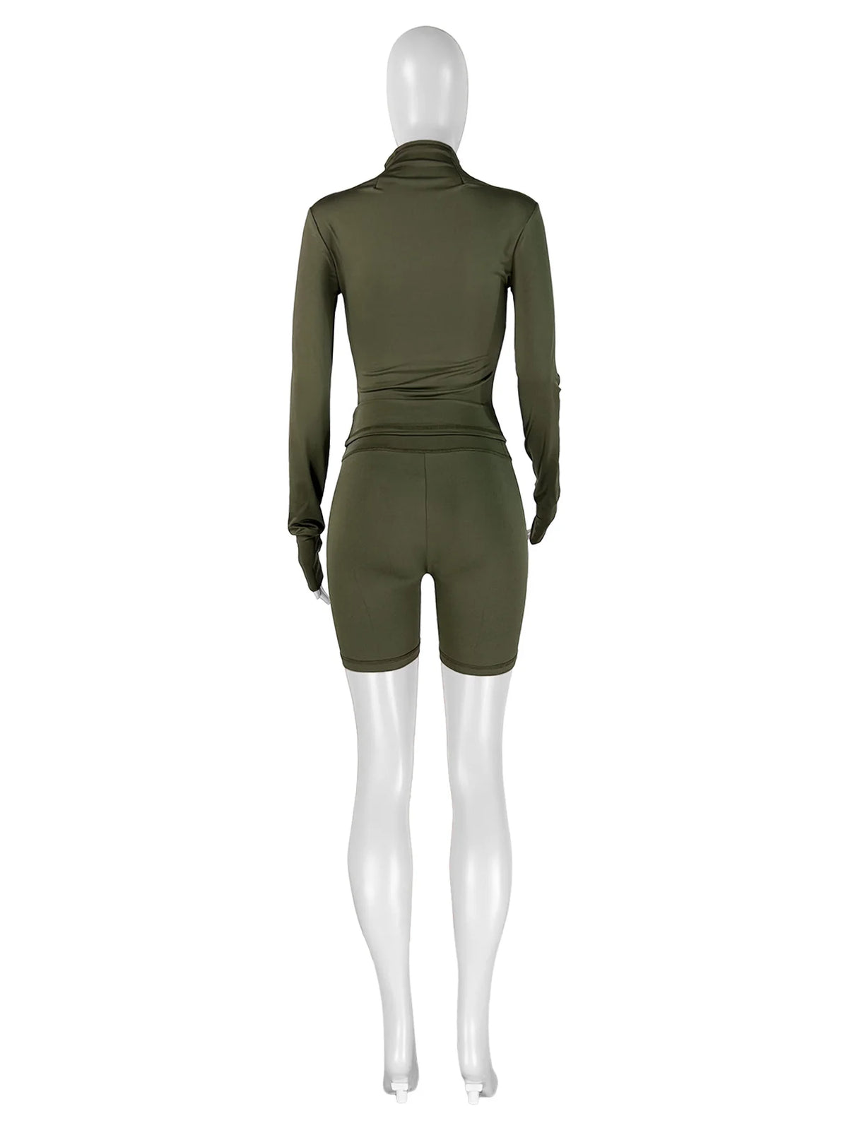 Slim Fit Sporty Two Piece Shorts Matching Set for Women