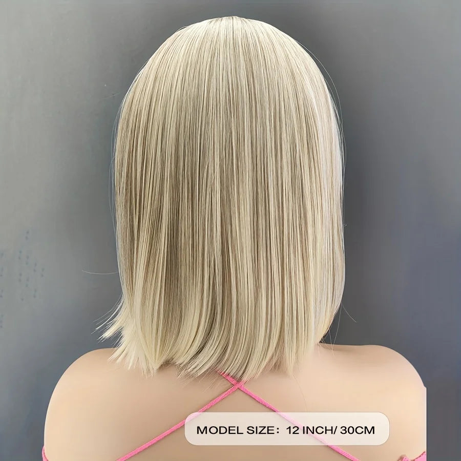 Ombre Middle Part Synthetic Straight Bob Wig For Women