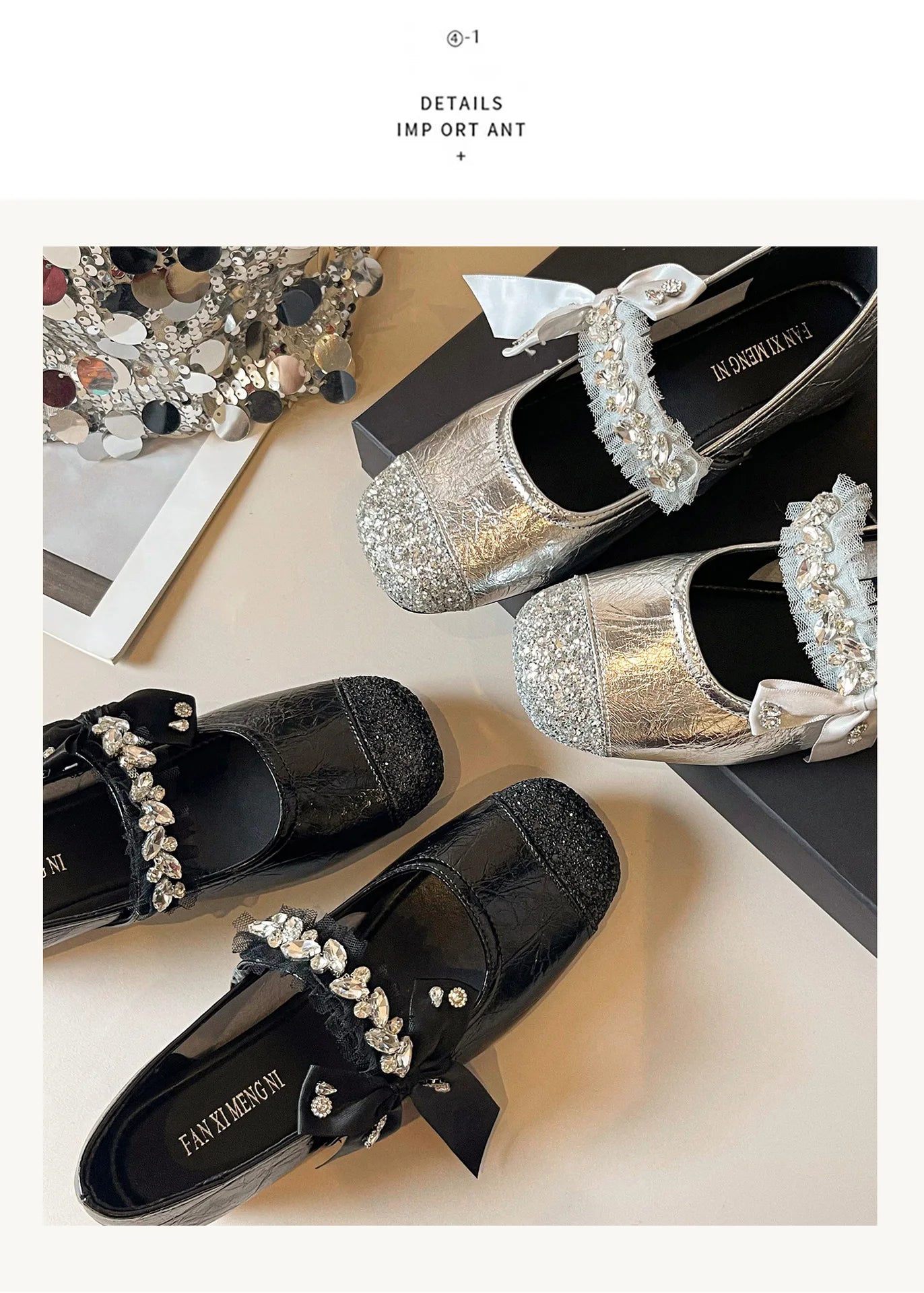 Elegant Rhinestone Bowknot Mary Jane Flats For Women
