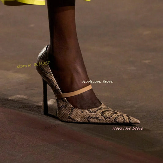Snake Print Stiletto Heels