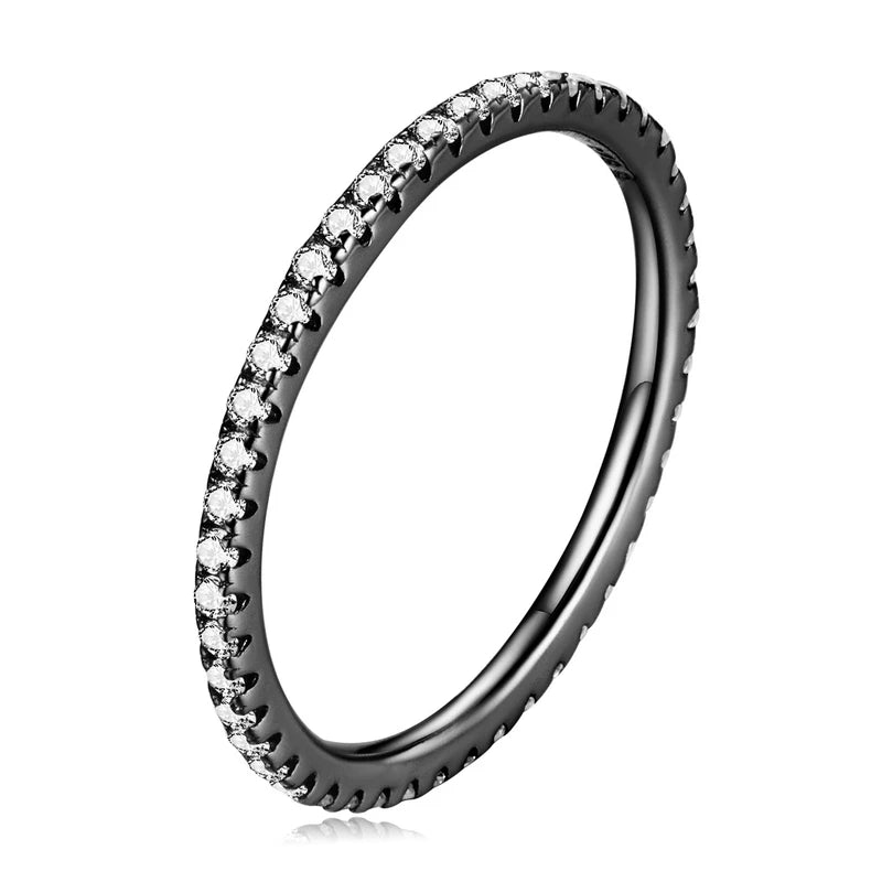 Gold Plated Simulated Diamond Stackable Rings for Women