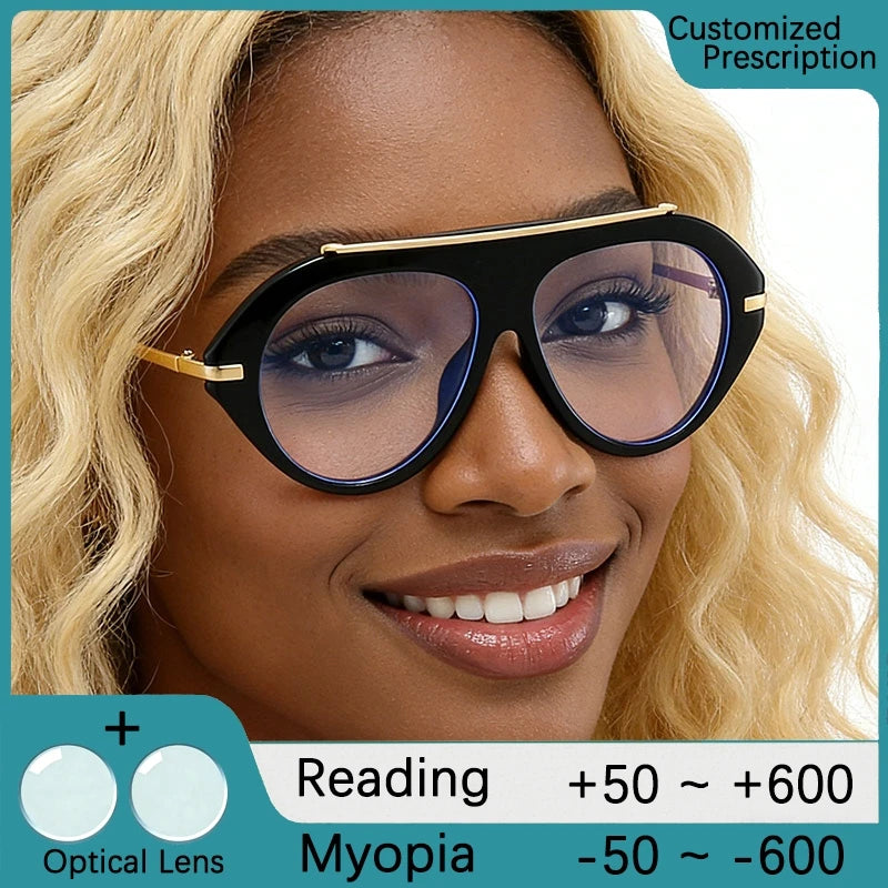 Oversized Blue Light Blocking Reading Glasses for Women