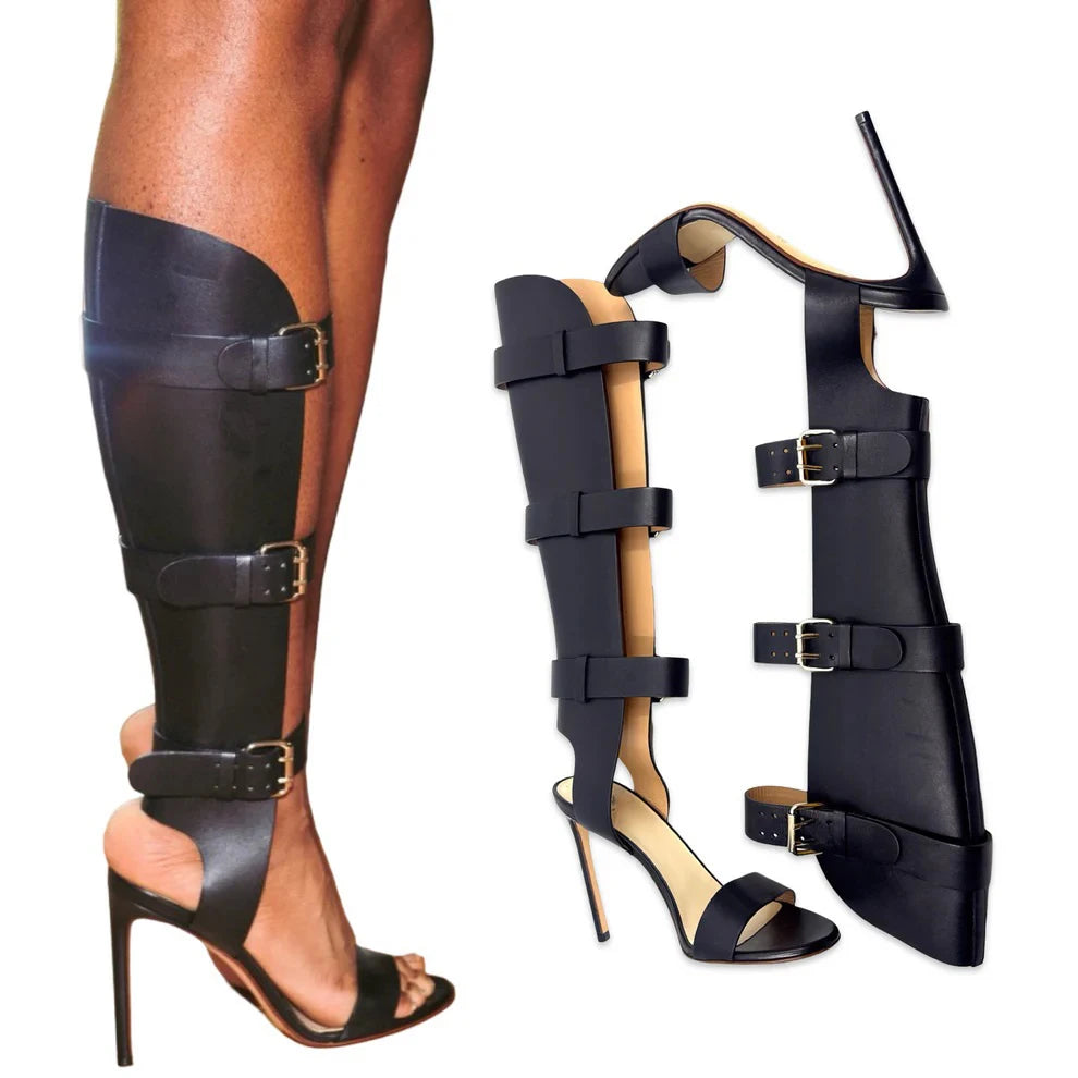 Chic Black Stiletto Knee High Boots