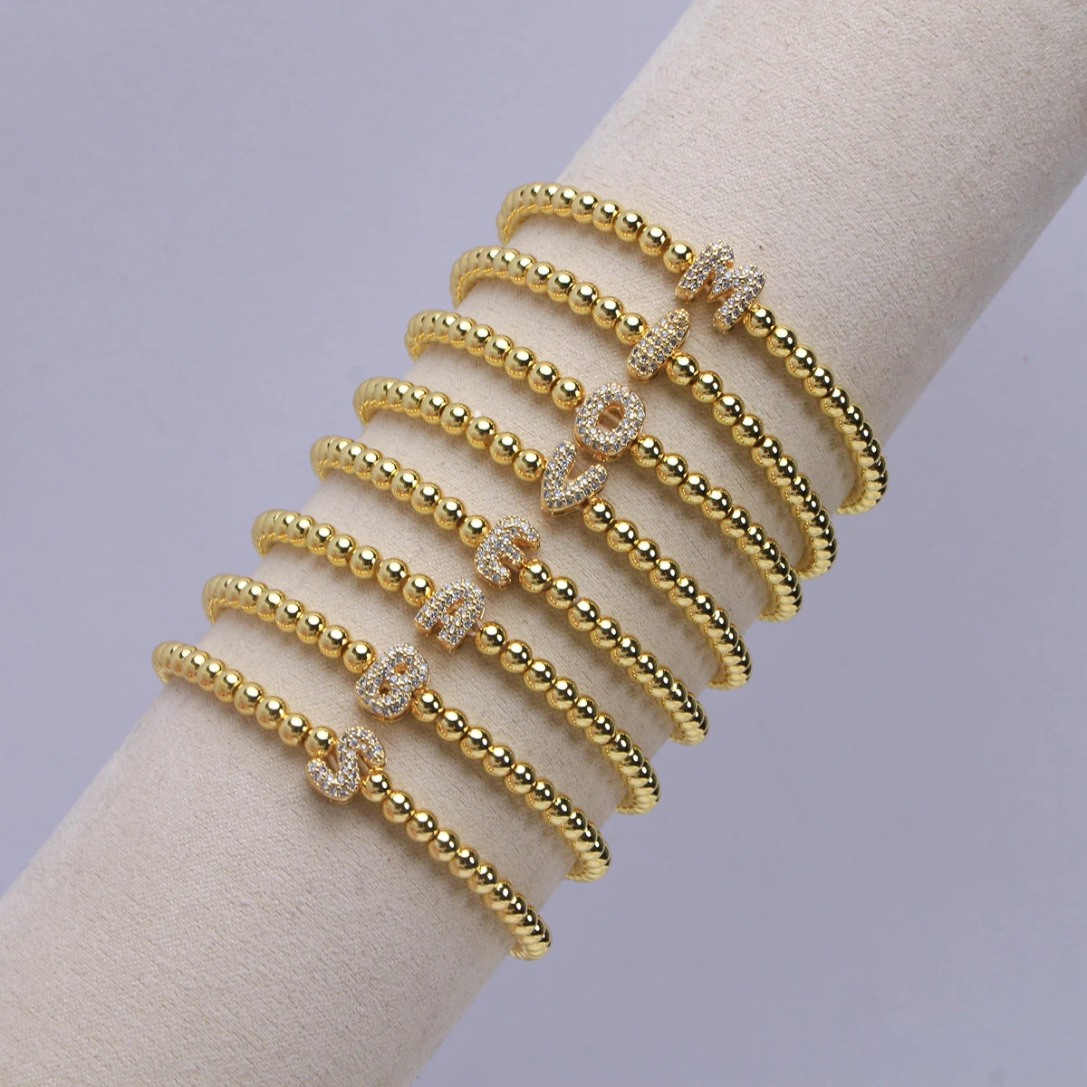 Zircon Initial Charm Bracelet