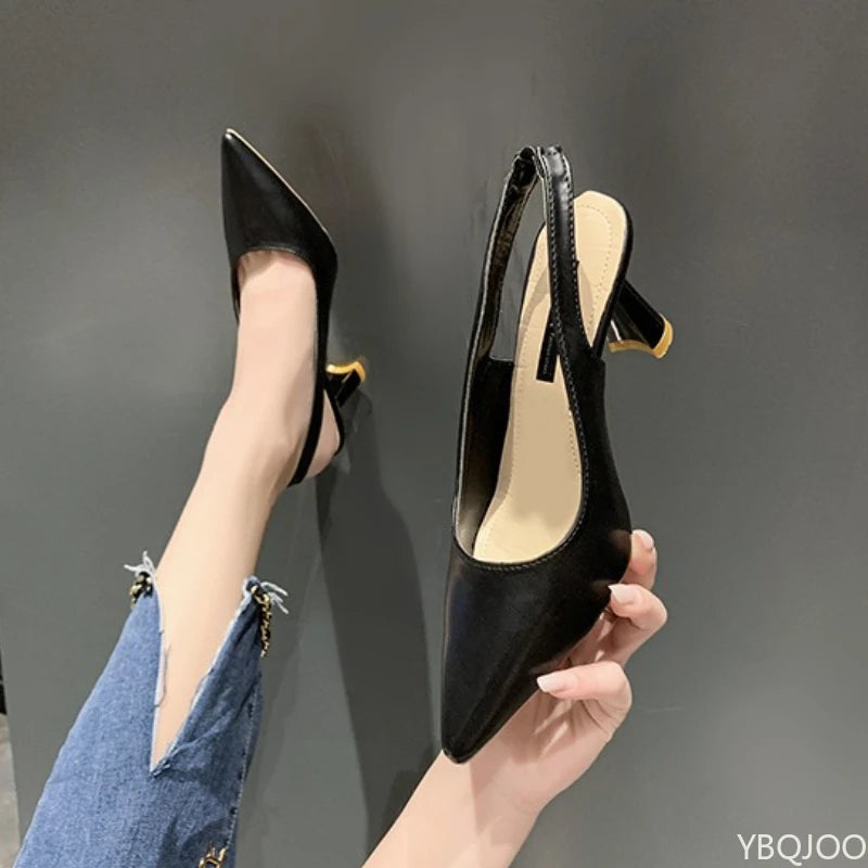 Elegant Pointed Toe Slim Heel Pumps