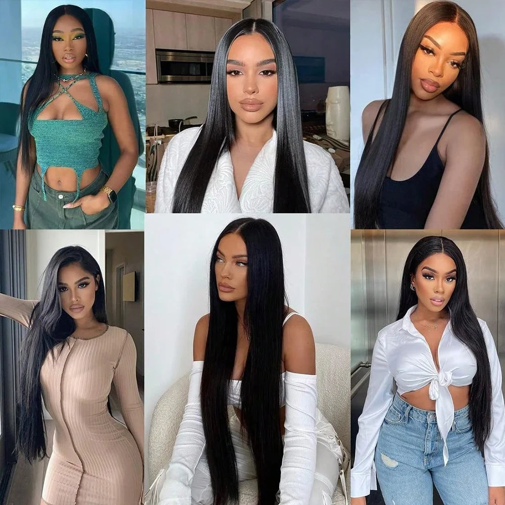 Glueless Bone Straight Brazilian Lace Front Wig for Women