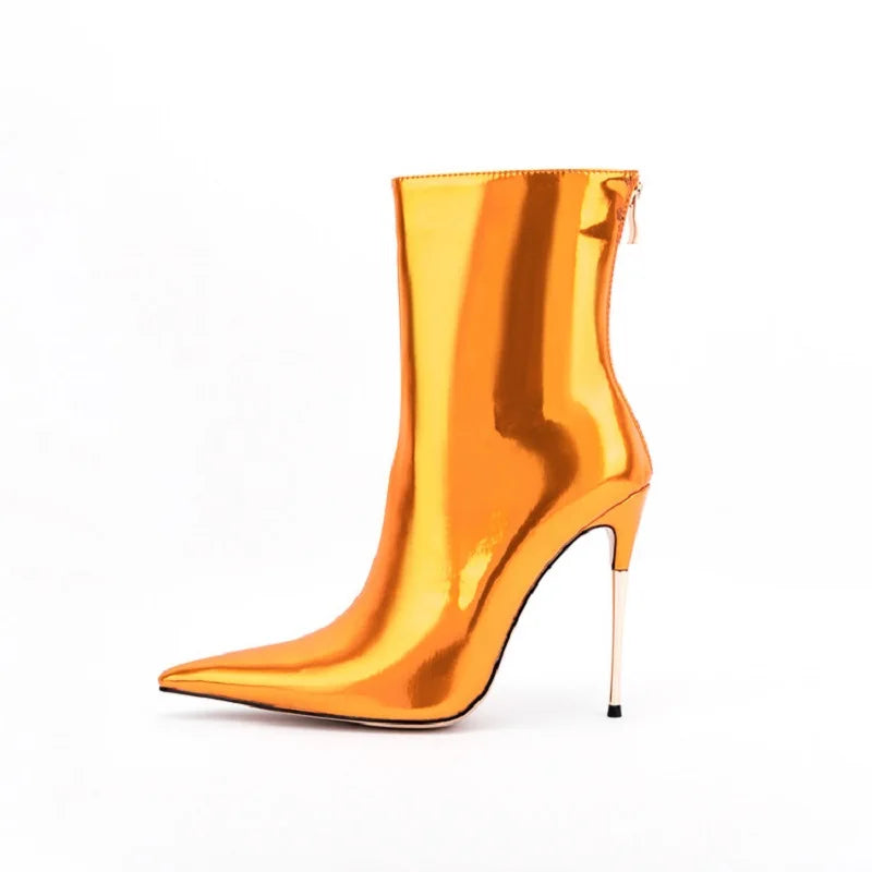 Glam Shiny Back Zipper Over The Knee Boots for Women