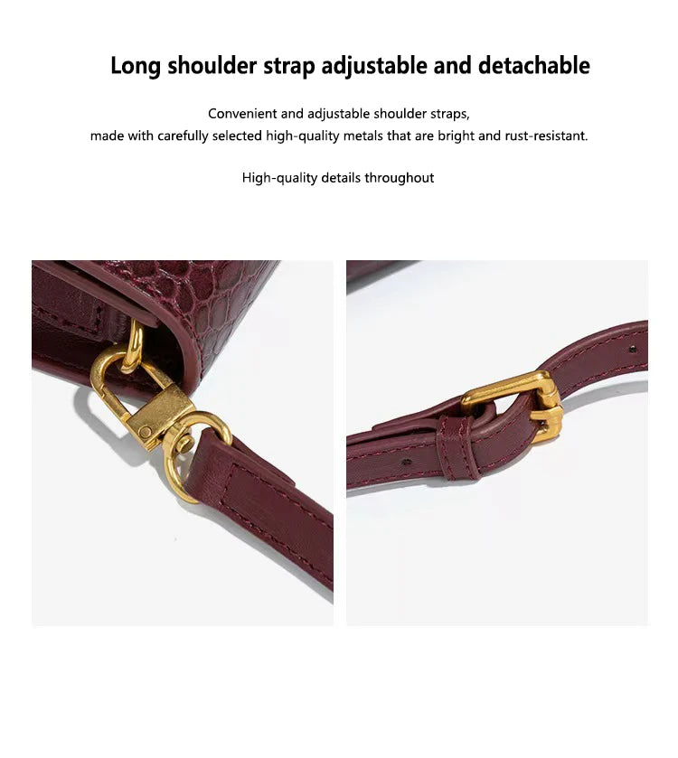 Crocodile Pattern Polyurethane Leather Top Handle Bag for Women
